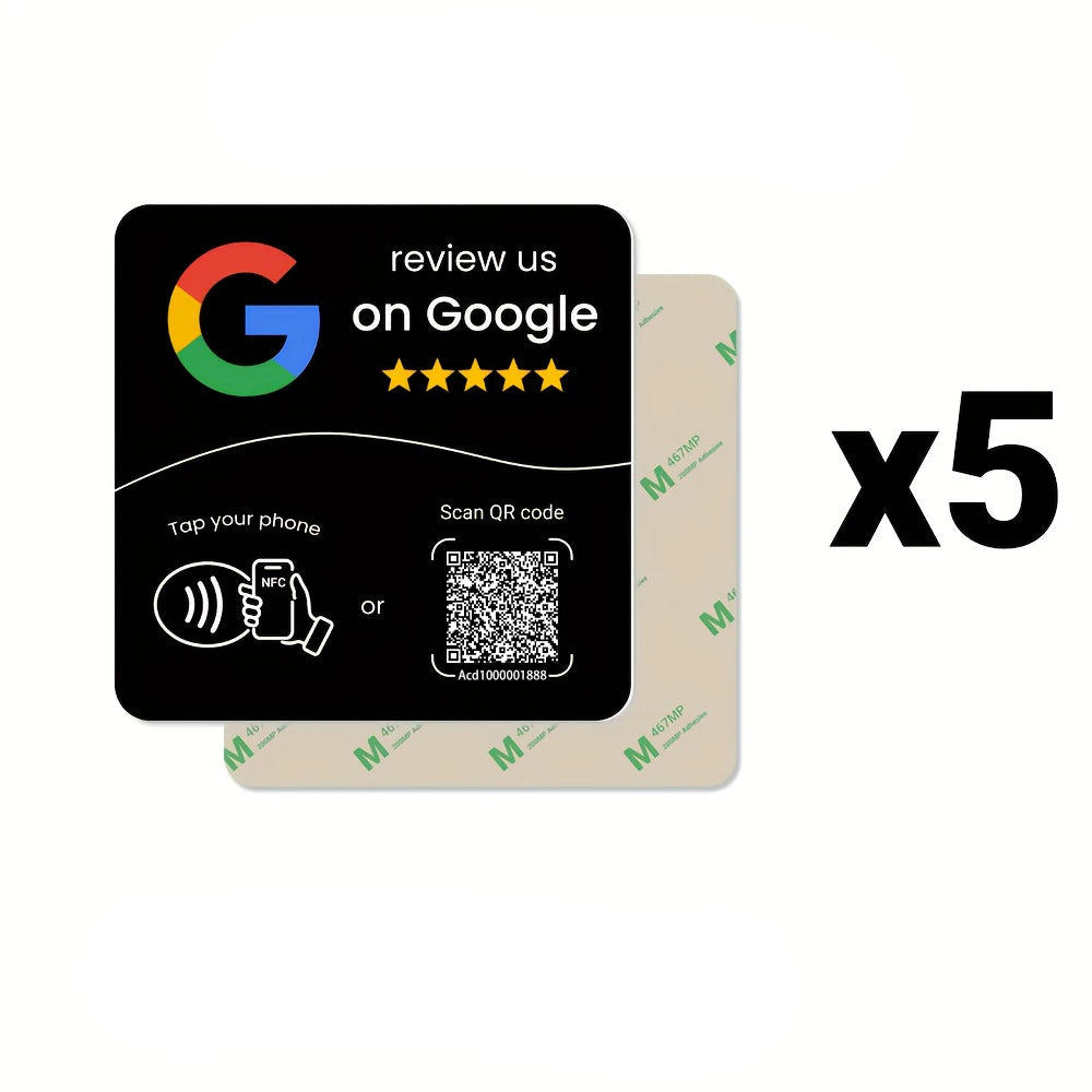 Tarjetas NFC y QR planas con pegatina para negocios.