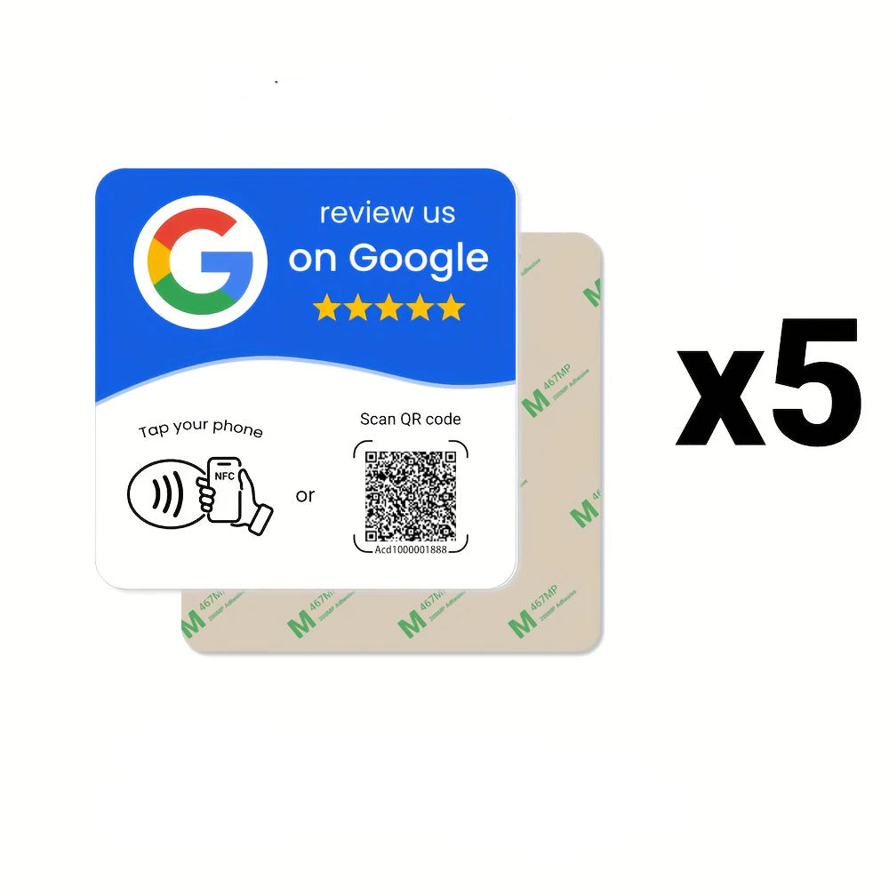 Tarjetas NFC y QR planas con pegatina para negocios.