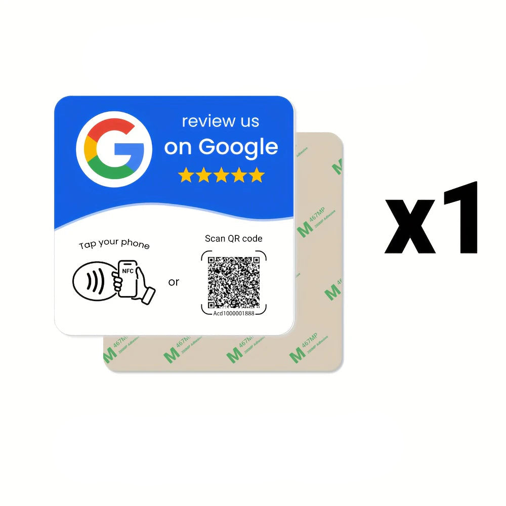 Tarjetas NFC y QR planas con pegatina para negocios.