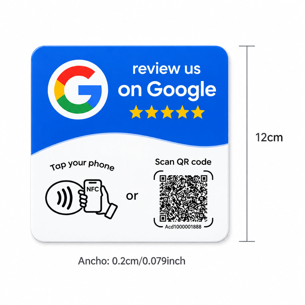 Tarjetas NFC y QR planas con pegatina para negocios.
