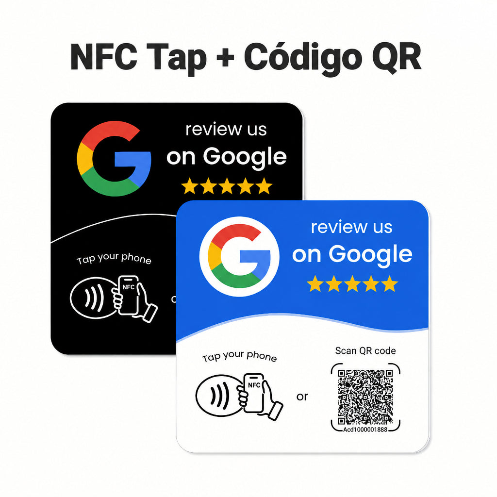 Tarjetas NFC y QR planas con pegatina para negocios.